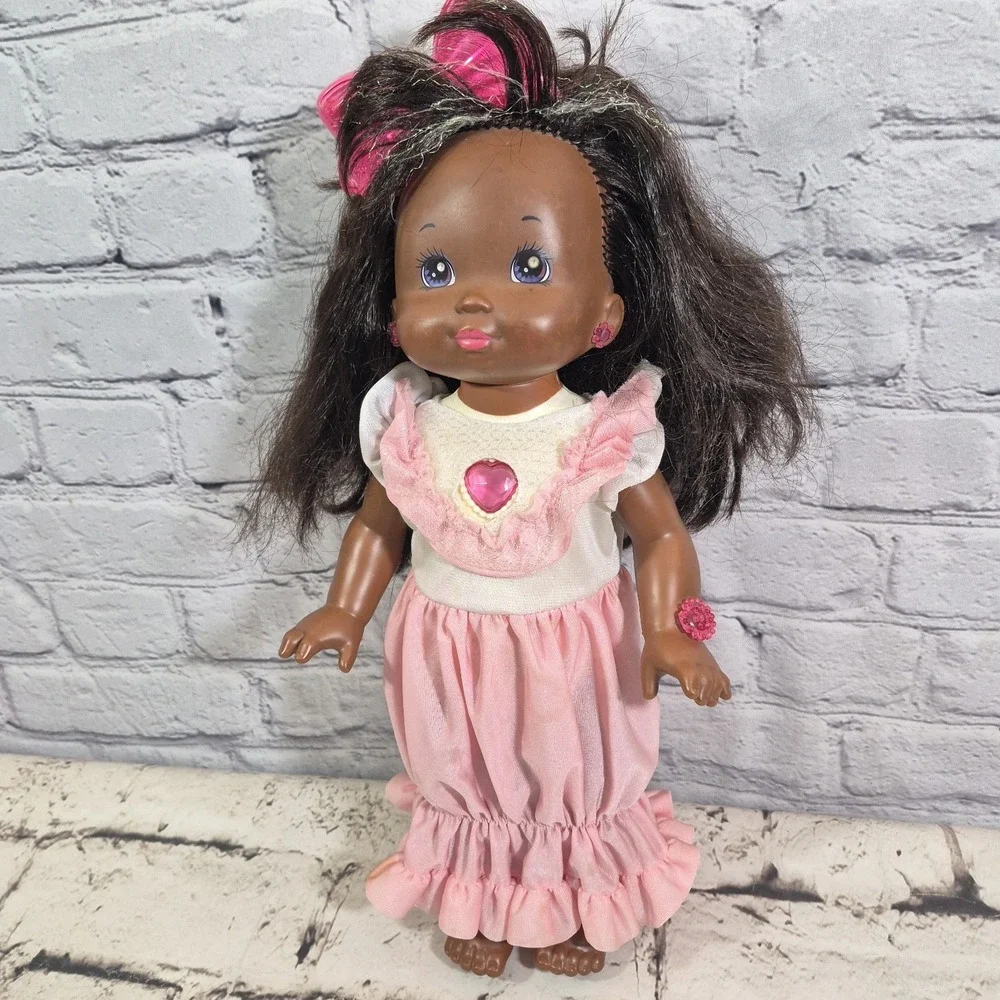 PJ Sparkle Doll 1988 Mattel Vintage African American AA Lights Up! READ Flaw